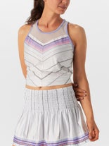 Lucky In Love Wms Lavender Love Tie Back Tank White