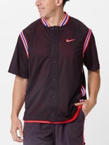 Nike Men Slam Button Up Top Burgundy XL