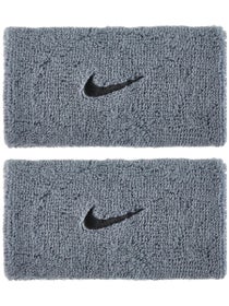 Nike Swoosh Doublewide Wristbands 2Pk Grey/Black