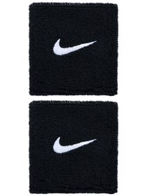 Nike Swoosh Singlewide Wristbands 2 Pk Black/White