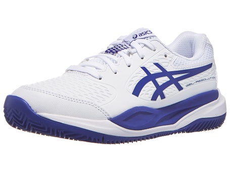 Asics Gel Resolution X GS CLAY Wht/Cobalt Junior Shoes 