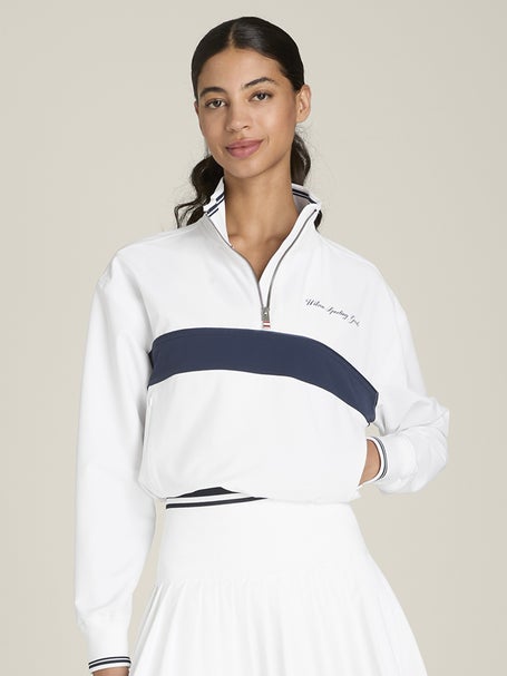 Wilson Womens Davenport Half Zip - Bright White/Navy